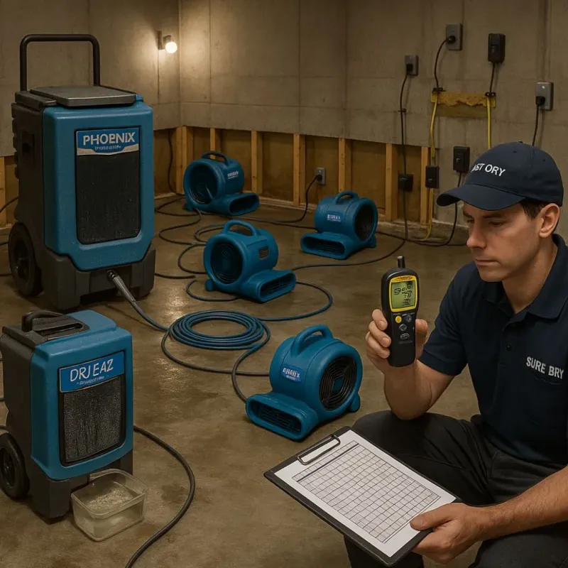 Structural Drying and Dehumidification process in Cashton, WI
